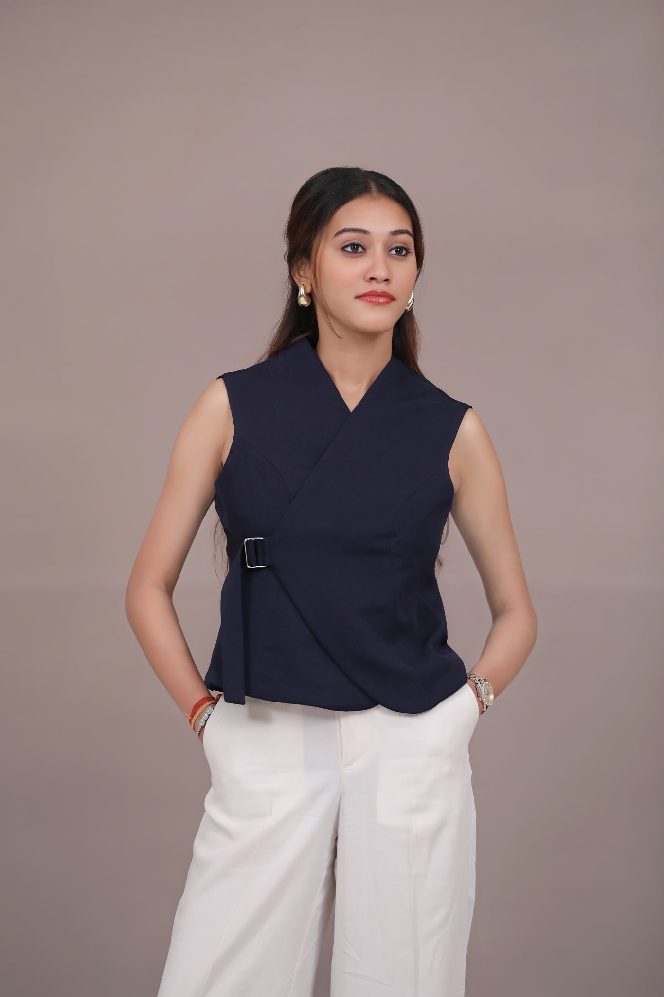 Office Crush Navy Blue Top