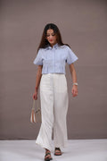 The Essential Crop Blue Shirt
